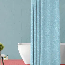 ArtzFolio Turquoise Blue & White Printed Waterproof Shower Curtains-image-17