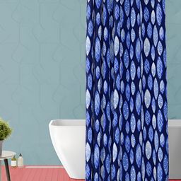 ArtzFolio Blue & White Printed Waterproof Shower Curtains-image-104