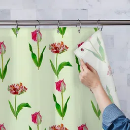 ArtzFolio Green & Pink Printed Waterproof Shower Curtains-image-44