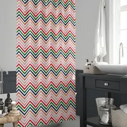ArtzFolio White & Red Printed Waterproof Shower Curtains-17