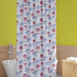 ArtzFolio Blue & Red Parachute Printed Waterproof Shower Curtains-image-9