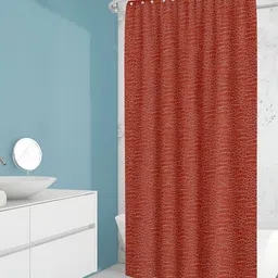 ArtzFolio Rust & White Printed Waterproof Shower Curtains-13
