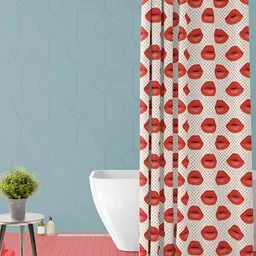 ArtzFolio White & Red Printed Waterproof Shower Curtain-image-102