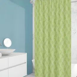 ArtzFolio Green & White Printed Waterproof Shower Curtains-6