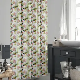 ArtzFolio White & Green Printed Waterproof Shower Curtains-image-80