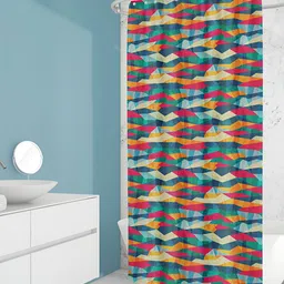 ArtzFolio Blue & Pink Printed Waterproof Shower Curtains-56
