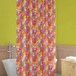 ArtzFolio Orange Colored & Pink Printed Waterproof Shower Curtains-image-24