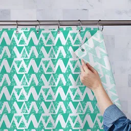 ArtzFolio White & Green Printed Waterproof Shower Curtains-image-50