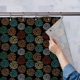ArtzFolio Black & Yellow Printed Waterproof Shower Curtain-picture-48
