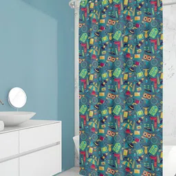 ArtzFolio Green & Yellow Printed Waterproof Shower Curtains-image-74