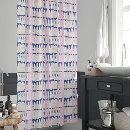 ArtzFolio White -Blue & Pink Printed Waterproof Shower Curtains-image-57