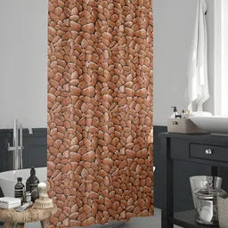 ArtzFolio Brown Printed Waterproof Shower Curtains-image-66