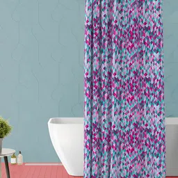 ArtzFolio Pink & Blue Printed Waterproof Shower Curtains-image-86