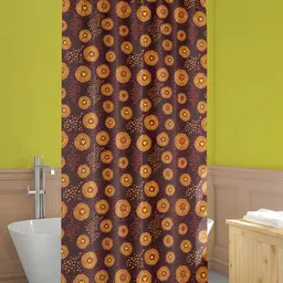 ArtzFolio Brown & Yellow Printed Waterproof Shower Curtains-image-90