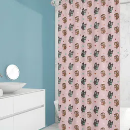 ArtzFolio Pink & Brown Owl Printed Waterproof Shower Curtains-image-89