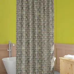 ArtzFolio Brown & Beige Printed Waterproof Shower Curtain-image-84