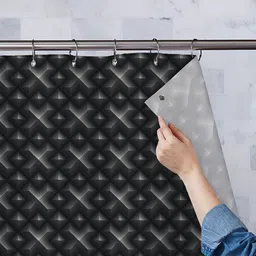 ArtzFolio Black & Grey Printed Waterproof Shower Curtains-picture-5
