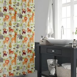 ArtzFolio Green & Brown Animal Printed Waterproof Shower Curtains-image-54