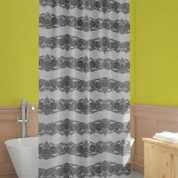 ArtzFolio Grey & Black Printed Waterproof Shower Curtains-image-96