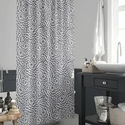 ArtzFolio Grey & White Printed Waterproof Shower Curtains-image-100