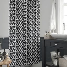 ArtzFolio White & Black Printed Waterproof Shower Curtain-image-98