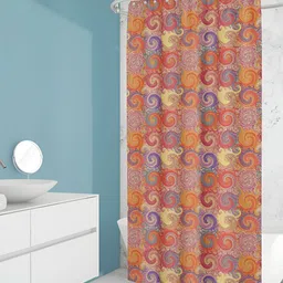 ArtzFolio Yellow & Red Printed Waterproof Shower Curtain-image-68