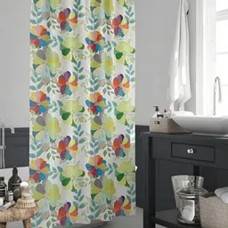 ArtzFolio White & Red Printed Waterproof Shower Curtain-11