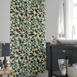 ArtzFolio Beige & Brown Printed Waterproof Shower Curtain-image-86