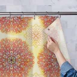 ArtzFolio Yellow & Red Printed Waterproof Shower Curtains-image-55