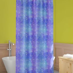 ArtzFolio Blue & White Printed Waterproof Shower Curtain-image-88