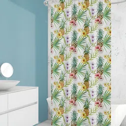 ArtzFolio White & Green Printed Waterproof Shower Curtains-image-79