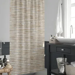 ArtzFolio White & Brown Printed Waterproof Shower Curtains-picture-17