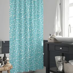 ArtzFolio Blue & White Printed Waterproof Shower Curtains-image-87