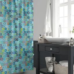 ArtzFolio Blue & Pink Printed Waterproof Shower Curtains-image-80