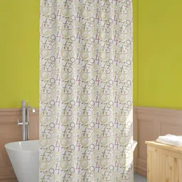 ArtzFolio White & Yellow Printed Waterproof Shower Curtain-image-78