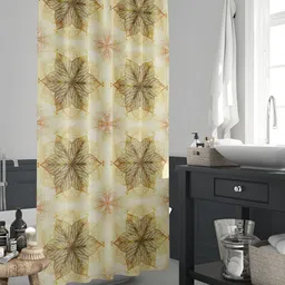 ArtzFolio Brown & Black Printed Waterproof Shower Curtain-image-91