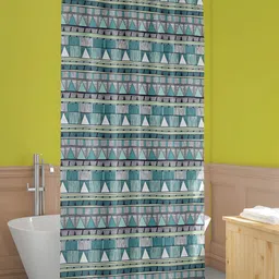 ArtzFolio Grey & Blue Printed Waterproof Shower Curtains-picture-35
