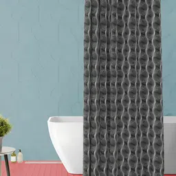 ArtzFolio Grey & White Printed Waterproof Shower Curtains-21
