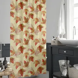 ArtzFolio Beige & Red Printed Waterproof Shower Curtains-image-102
