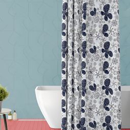 ArtzFolio Blue & White Printed Waterproof Shower Curtains-image-103