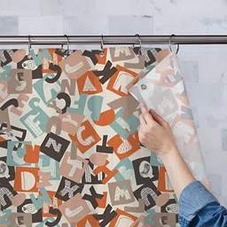 ArtzFolio White & Green Printed Waterproof Shower Curtains-image-24