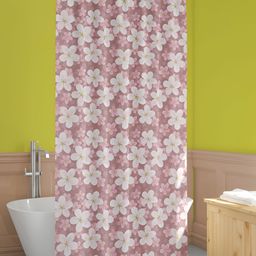 ArtzFolio Pink & White Printed Waterproof Shower Curtains-image-47