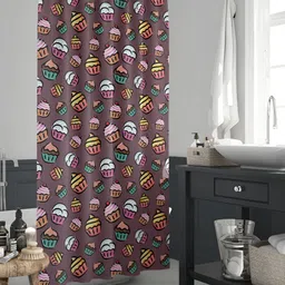 ArtzFolio Mauve & Brown Printed Waterproof Shower Curtain-4