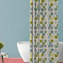 ArtzFolio White & Green Printed Waterproof Shower Curtains-image-34