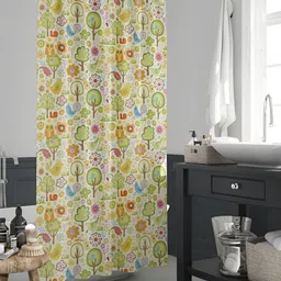 ArtzFolio White & Green Printed Waterproof Shower Curtains-image-64