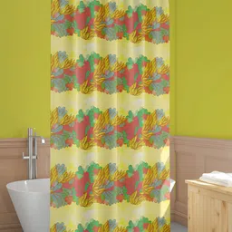 ArtzFolio Yellow & Pink Floral Printed Waterproof Shower Curtain-image-81
