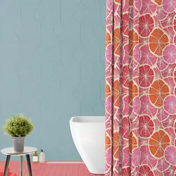 ArtzFolio Pink & White Printed Waterproof Shower Curtains-picture-13