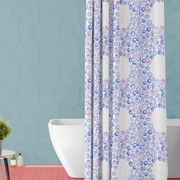 ArtzFolio Blue & White Printed Waterproof Shower Curtains-image-78