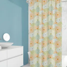 ArtzFolio White & Green Printed Waterproof Shower Curtains-image-29