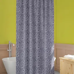 ArtzFolio Navy Blue & White Printed Waterproof Shower Curtains-image-92